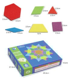 Tangram 130 piese din lemn - HAM BEBE