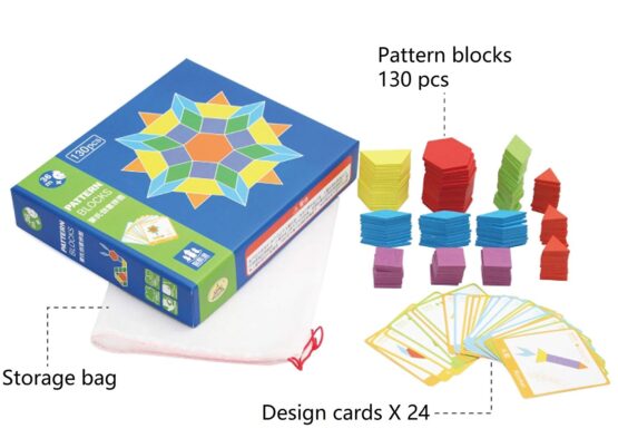 Tangram 130 piese din lemn - HAM BEBE