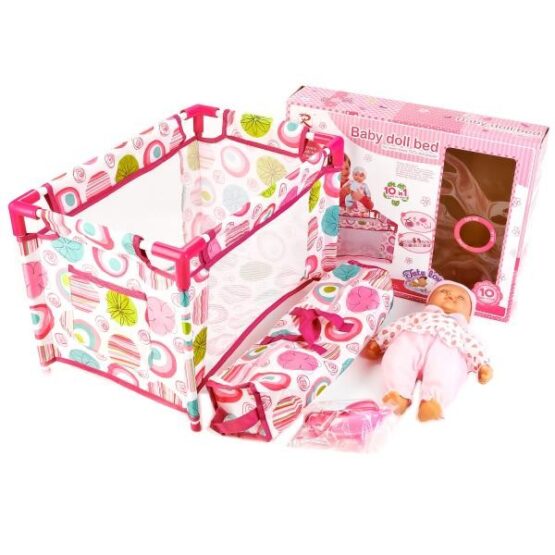 Set papusa bebe cu patut si accesorii3-Papusi si Accesorii