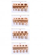 Cilindrii Montessori - 4 seturi cilindri lemn - HAM BEBE