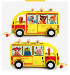 Autobuz din lemn jucarie ciocanel prinde soricelul forest2-Jucarii din Lemn si Montessori