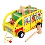 Autobuz din lemn jucarie ciocanel prinde soricelul forest5-Jucarii din Lemn si Montessori