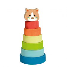 Piramida montessori pisica turn rainbow1-Jucarii din Lemn si Montessori