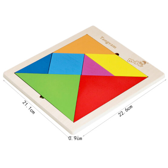 Puzzle tangram lemn mare mubei3-Jucarii din Lemn si Montessori