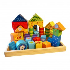 Set cuburi lemn print blocks1-Cuburi constructie