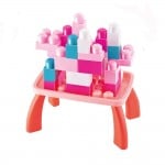 Cuburi constructie cu carucior si masuta 38 piese roz2-Cuburi constructie