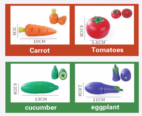 Set legume de feliat din lemn magnetice3-Bucatarii de Jucarie