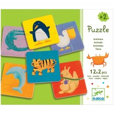 Set puzzle lemn animale djeco2-Puzzle Copii