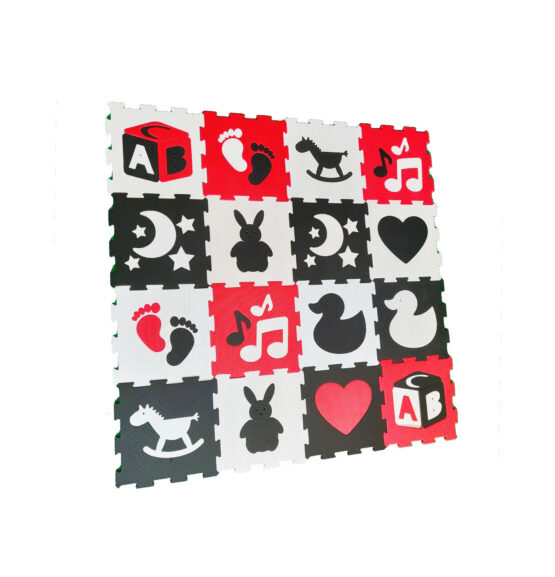Covorase puzzle contrast set 16 placi3-Covorase de joaca