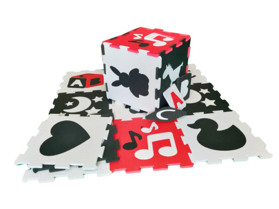 Covorase puzzle contrast set 16 placi5-Covorase de joaca