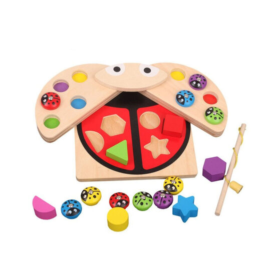 Joc lemn pescuit magnetic si sortare forme Buburuza - HAM BEBE
