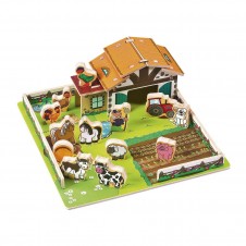 Joc lemn puzzle 3d ferma playtive3-Jucarii din Lemn si Montessori