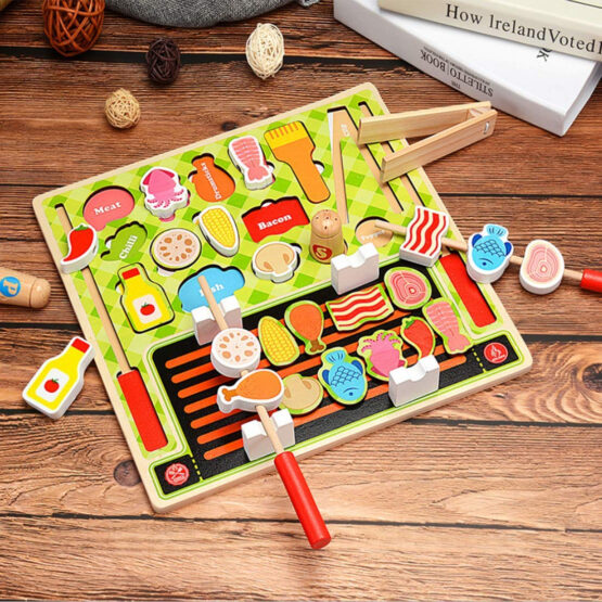 Joc lemn Puzzle alimente BARBECUE - HAM BEBE