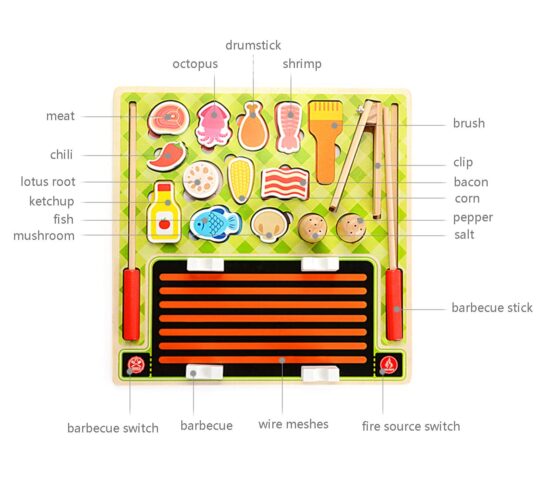 Joc lemn Puzzle alimente BARBECUE - HAM BEBE