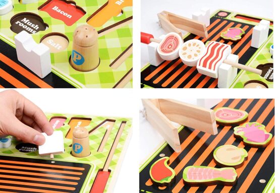 Joc lemn Puzzle alimente BARBECUE - HAM BEBE