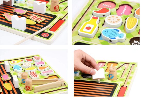 Joc lemn Puzzle alimente BARBECUE - HAM BEBE