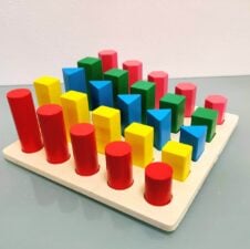 Joc sortare forme geometrice din lemn Montessori Secventa Marimilor - HAM BEBE