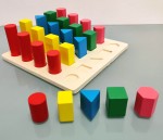 Joc sortare forme geometrice din lemn Montessori Secventa Marimilor - HAM BEBE
