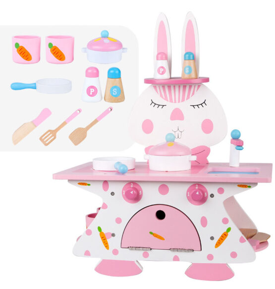 Mini-Bucatarie de jucarie din lemn RABBIT KITCHEN - HAM BEBE