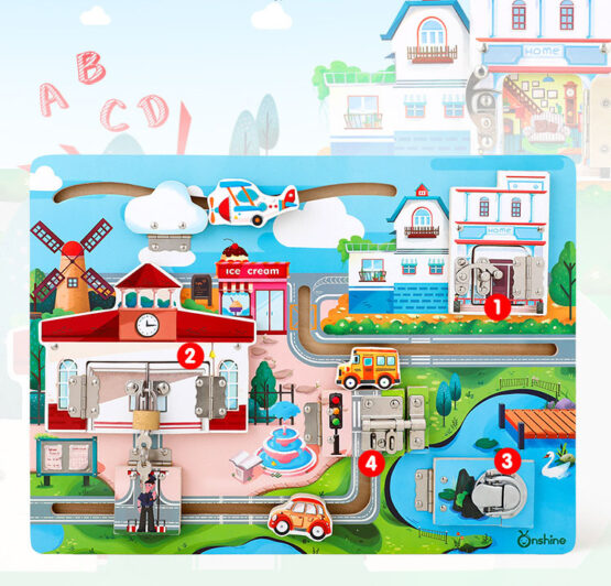 Joc lemn Incuie si Descuie si Labirint City Road Onshine - HAM BEBE