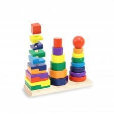 Turn stivuire 3 in 1 piramida Montessori forme geometrice - HAM BEBE