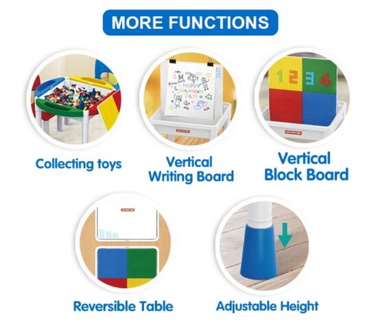 Masuta cuburi lego 2 in 1 cu 2 scaunele - HAM BEBE
