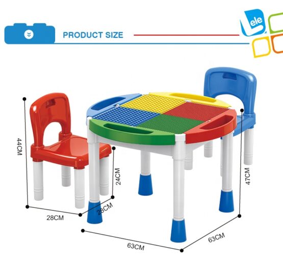Masuta cuburi lego 2 in 1 cu 2 scaunele - HAM BEBE