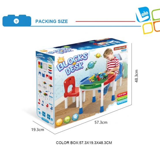 Masuta cuburi lego 2 in 1 cu 2 scaunele - HAM BEBE