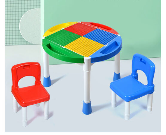 Masuta cuburi lego 2 in 1 cu 2 scaunele - HAM BEBE