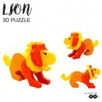 Puzzle 3D lemn constructie Leu Lion - HAM BEBE