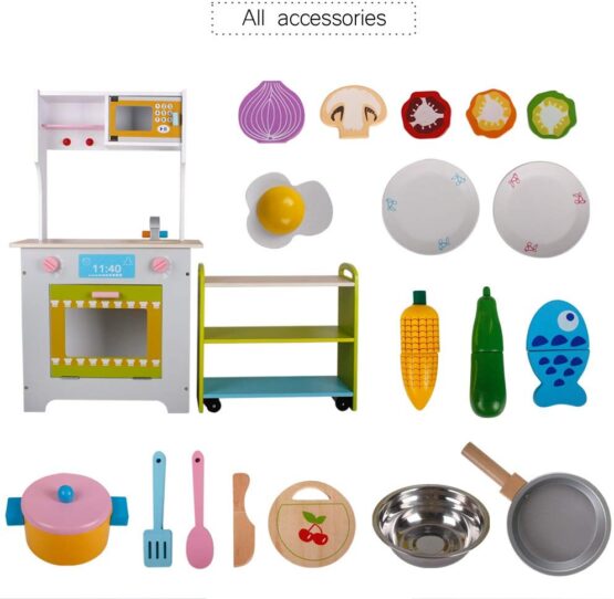 Bucatarie de jucarie din lemn 2 in 1 Combination Kitchen - HAM BEBE