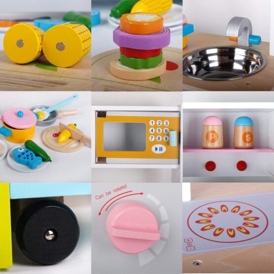 Bucatarie de jucarie din lemn 2 in 1 Combination Kitchen - HAM BEBE