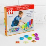 Joc educativ numaratoare si puzzle beilaluna6-Jucarii din Lemn si Montessori