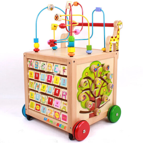 Antemergator montessori din lemn girafele jucause3-Antepremergatoare