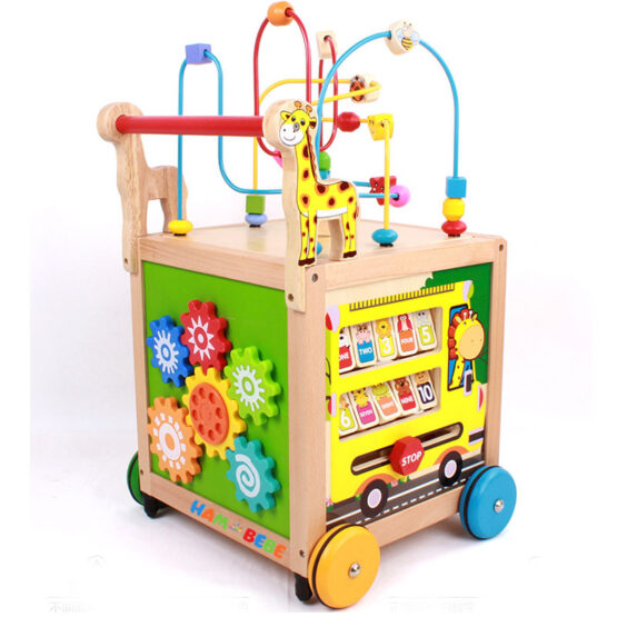 Antemergator montessori din lemn girafele jucause4-Antepremergatoare