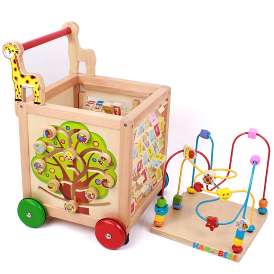 Antemergator montessori din lemn girafele jucause5-Antepremergatoare