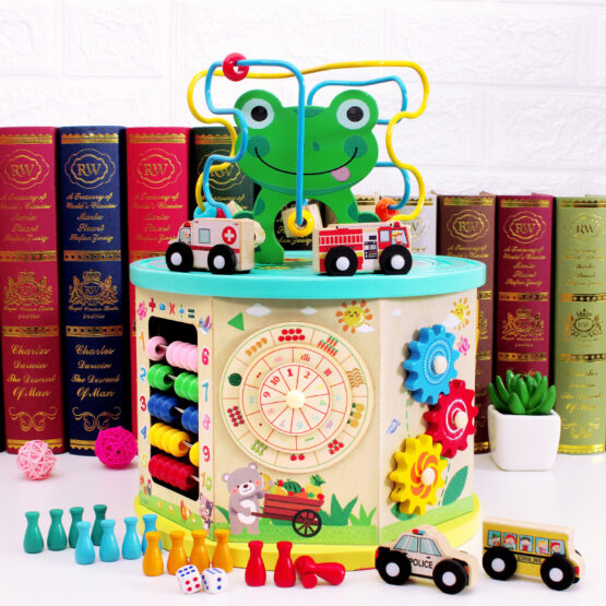 Centr activitati din lemn broscuta 7 in 1 mu toys3-Jucarii din Lemn si Montessori