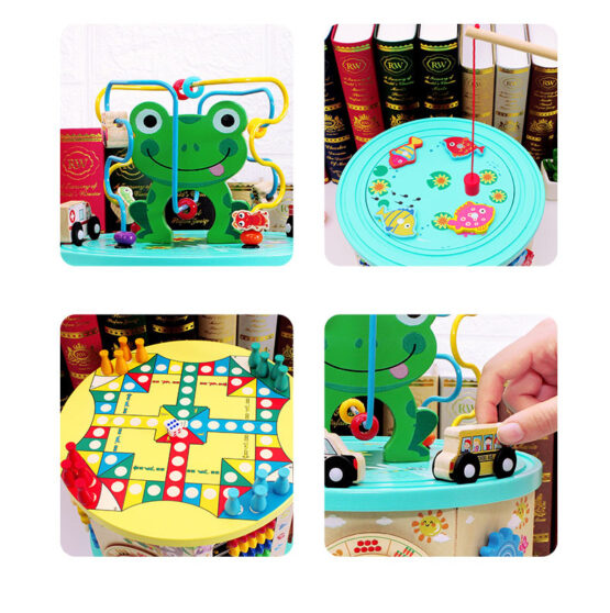 Centr activitati din lemn broscuta 7 in 1 mu toys4-Jucarii din Lemn si Montessori