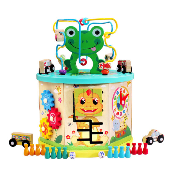 Centr activitati din lemn broscuta 7 in 1 mu toys6-Jucarii din Lemn si Montessori
