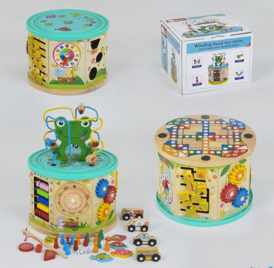 Centr activitati din lemn broscuta 7 in 1 mu toys7-Jucarii din Lemn si Montessori