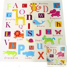 Covor puzzle mare bebe animale si litere1-Covorase de joaca