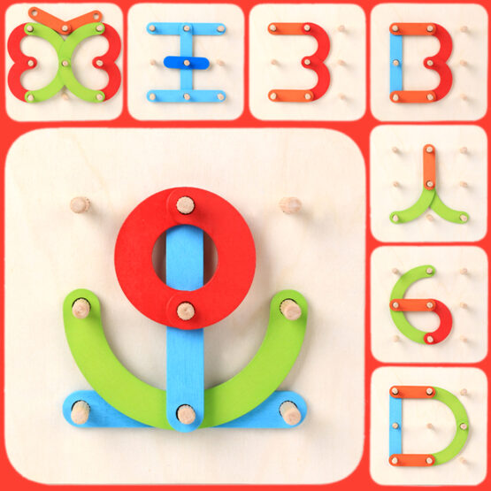 Placa geoboard din lemn Montessori - HAM BEBE