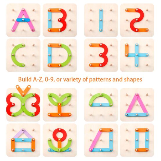 Placa geoboard din lemn Montessori - HAM BEBE
