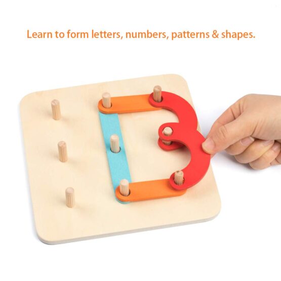 Placa geoboard din lemn Montessori - HAM BEBE
