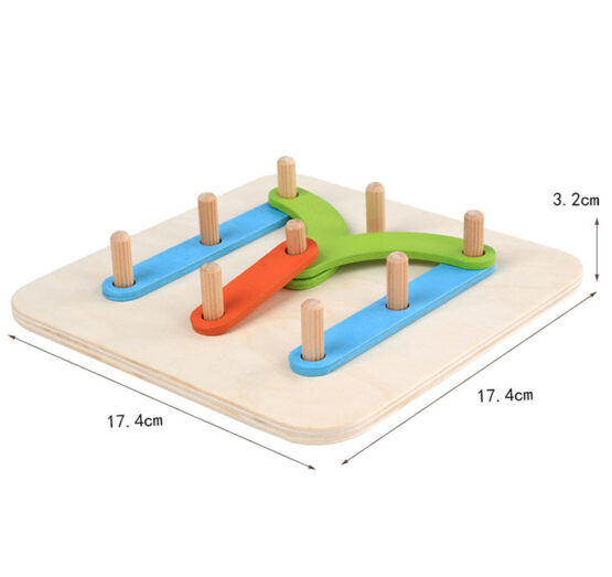 Placa geoboard din lemn Montessori - HAM BEBE