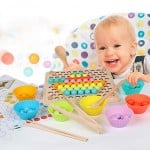 Joc montessori indemanare si asociere culori ham bebe6-Jucarii din Lemn si Montessori