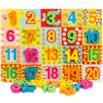 Puzzle 3D lemn numere colorate 1-20 - HAM BEBE