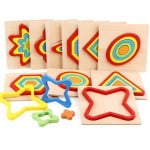 Puzzle forme geometrice rainbow montessori2-Jucarii din Lemn si Montessori