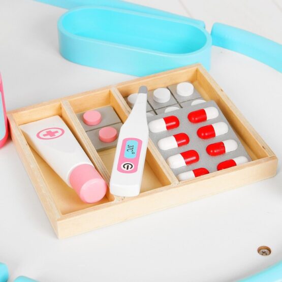 Carucior jucarie lemn Set doctor - HAM BEBE
