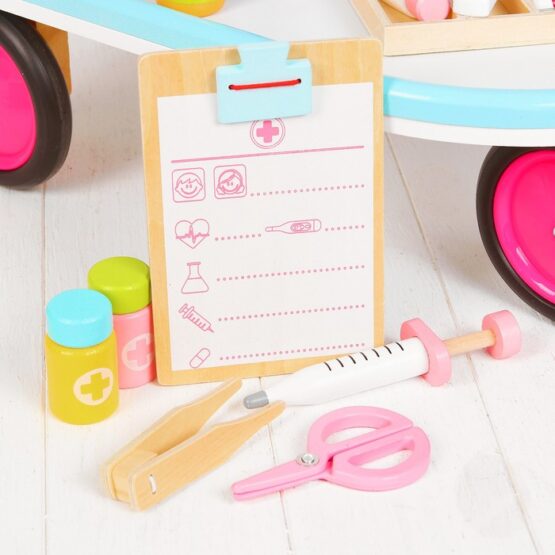 Carucior jucarie lemn Set doctor - HAM BEBE